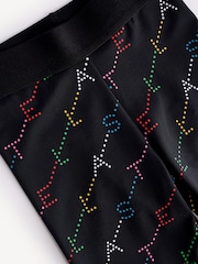 Stella McCartney Kids Multicolour All Over Logo Print Black Leggings - Image 3 of 5