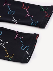 Stella McCartney Kids Multicolour All Over Logo Print Black Leggings - Image 5 of 5