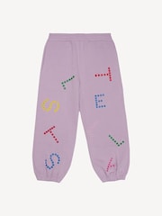 Stella McCartney Kids Purple Logo All-Over Print Cuffed Joggers - Image 1 of 3