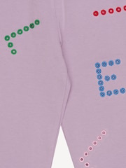 Stella McCartney Kids Purple Logo All-Over Print Cuffed Joggers - Image 3 of 3