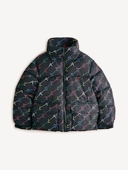 Stella McCartney Kids Multicolour Logo Puffer Black Coat - Image 1 of 6