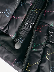 Stella McCartney Kids Multicolour Logo Puffer Black Coat - Image 5 of 6