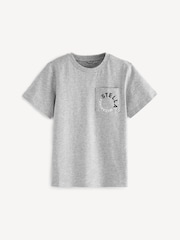 Stella McCartney Kids Grey Chest Logo T-Shirt - Image 1 of 5