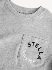 Stella McCartney Kids Grey Chest Logo T-Shirt - Image 3 of 5