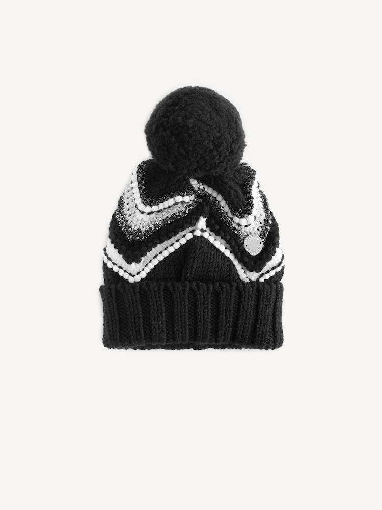 Missoni Zig Zag Pattern Bobble Black Hat - Image 1 of 4