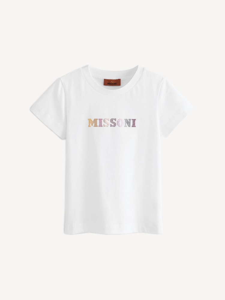 Missoni Logo Short Sleeve White T-Shirt - صورة 1 من 3 Missoni Logo Short Sleeve White T-Shirt - صورة 1 من 3