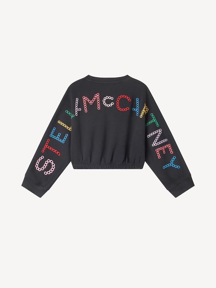 Stella McCartney Kids Cropped Black Sweatshirt - Image 2 of 3