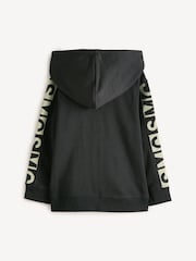 Stella McCartney Kids Logo Sleeve Jersey Zip Black Hoodie - Image 2 of 5