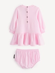 Balmain Kids Baby Pink Logo Frill Dress And Bloomers Set - Image 2 of 7