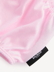 Balmain Kids Baby Pink Logo Frill Dress And Bloomers Set - Image 7 of 7