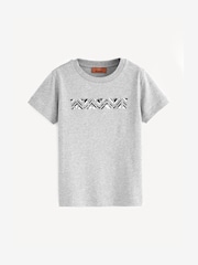 Missoni Grey Logo Zig Zag Short Sleeve T-Shirt - Image 1 of 6