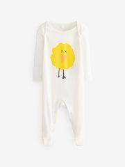 Stella McCartney Kids Baby Cream Chick Sleepsuit & Bib Set - Image 3 of 9