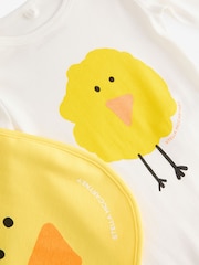 Stella McCartney Kids Baby Cream Chick Sleepsuit & Bib Set - Image 5 of 9