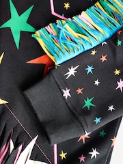 Stella McCartney Kids Multicolour Star Print Tassel Detail Black Sweatshirt - Image 4 of 5