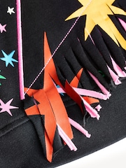 Stella McCartney Kids Multicolour Star Print Tassel Detail Black Sweatshirt - Image 5 of 5