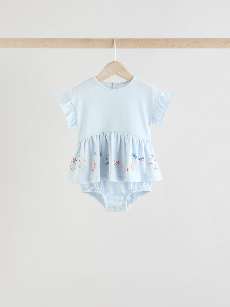 Pink Baby 100% Cotton Rompers 3 Pack - Image 4 of 11