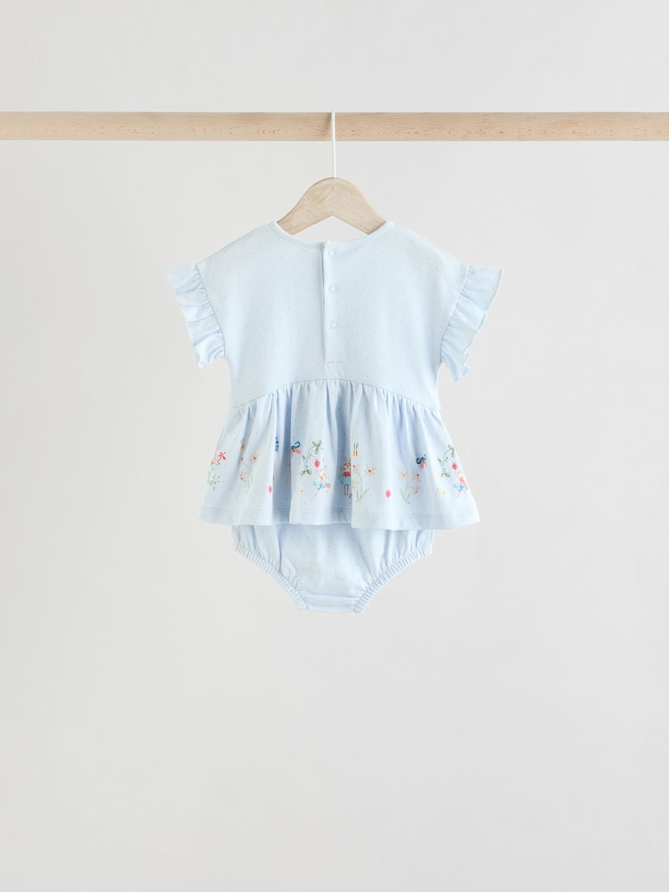 Pink Baby 100% Cotton Rompers 3 Pack - Image 5 of 11
