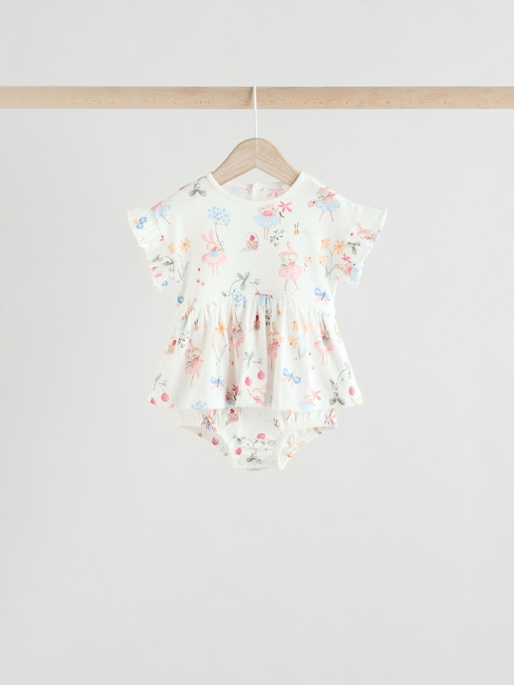 Pink Baby 100% Cotton Rompers 3 Pack - Image 6 of 11