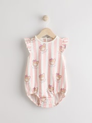Pink/White Stripe I Love My Daddy Baby Bloomer Romper - Image 1 of 6
