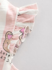 Pink/White Stripe I Love My Daddy Baby Bloomer Romper - Image 4 of 6