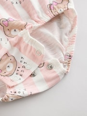 Pink/White Stripe I Love My Daddy Baby Bloomer Romper - Image 5 of 6
