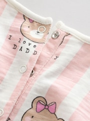 Pink/White Stripe I Love My Daddy Baby Bloomer Romper - Image 6 of 6