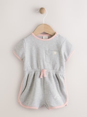 Grey/Pink Fruit Jersey Baby Romper - Image 1 of 6