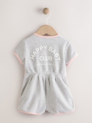 Grey/Pink Fruit Jersey Baby Romper - Image 2 of 6