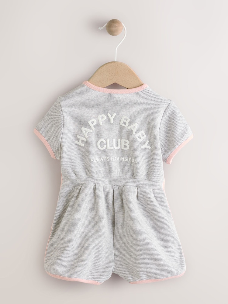Grey/Pink Fruit Jersey Baby Romper - Image 2 of 6