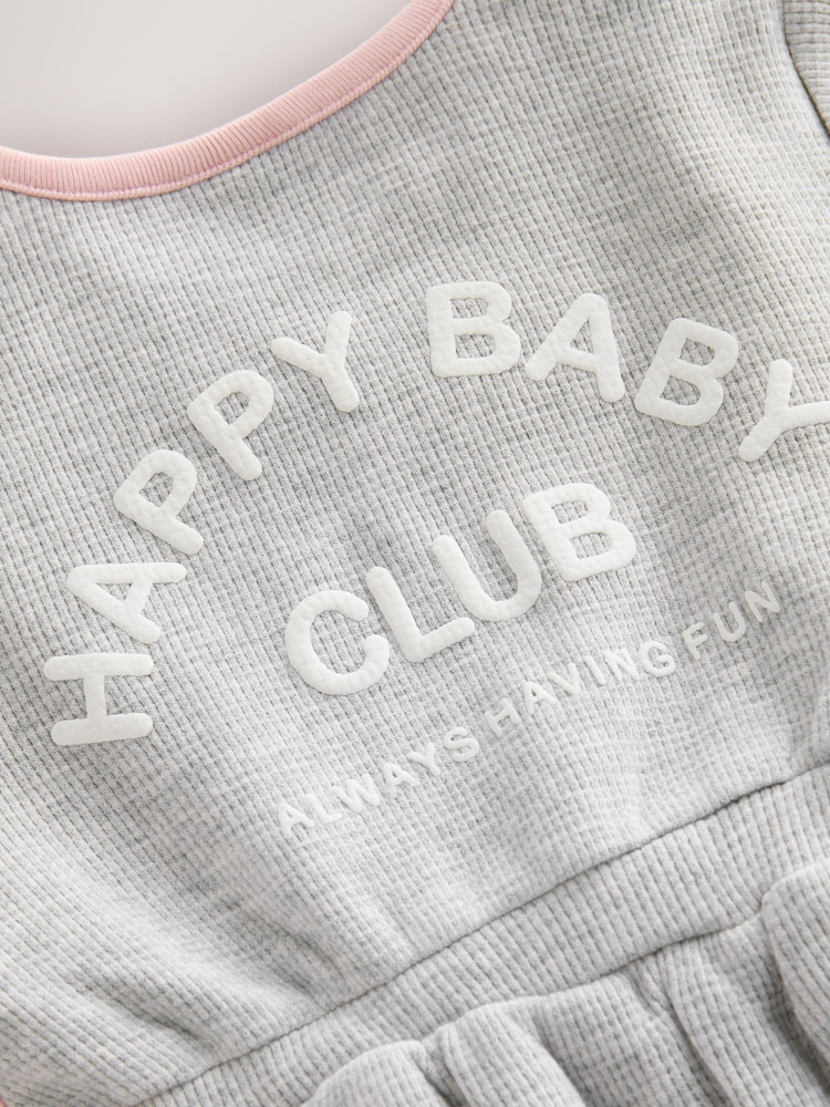 Grey/Pink Fruit Jersey Baby Romper - Image 6 of 6