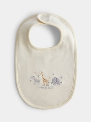 JoJo Maman Bébé Cream Safari Born in 2027 Hat & Bib Set - Image 4 of 7