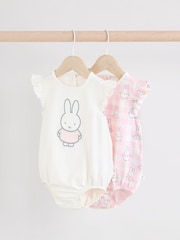 Multi Pastel Miffy Baby Rompers 2 Pack - Image 1 of 9