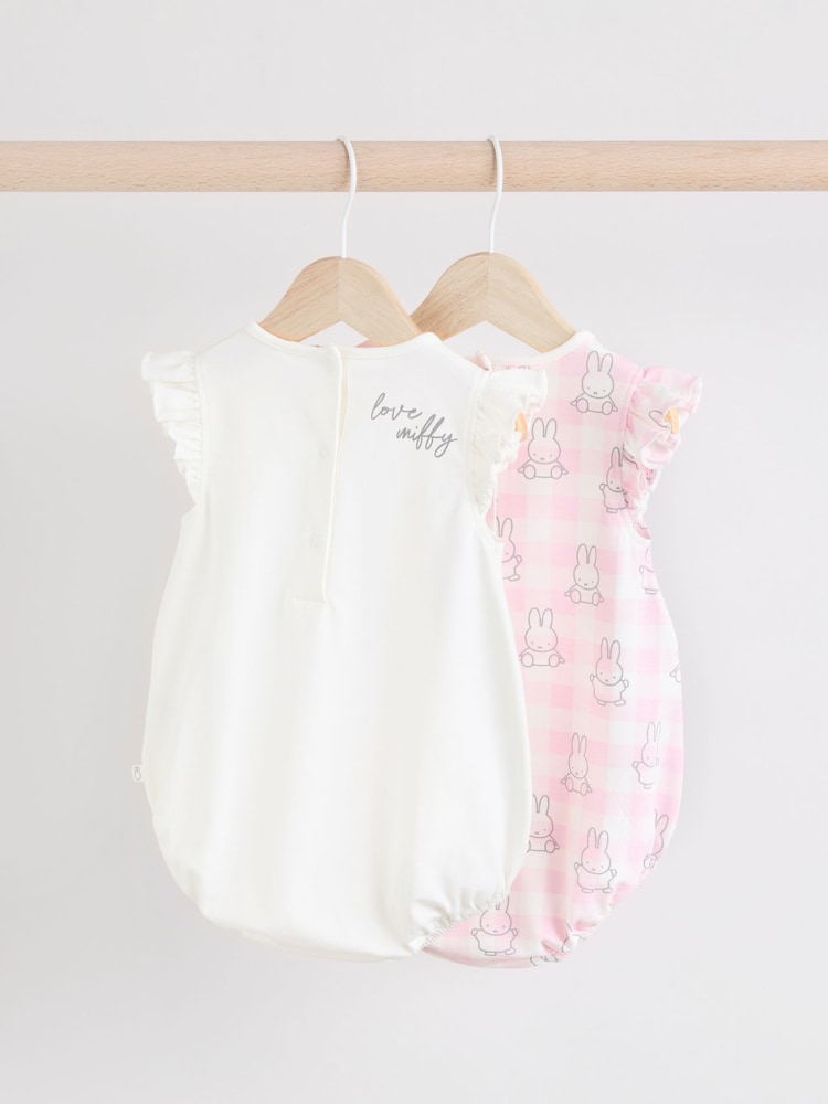 Multi Pastel Miffy Baby Rompers 2 Pack - Image 2 of 9