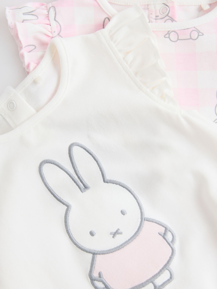 Multi Pastel Miffy Baby Rompers 2 Pack - Image 7 of 9