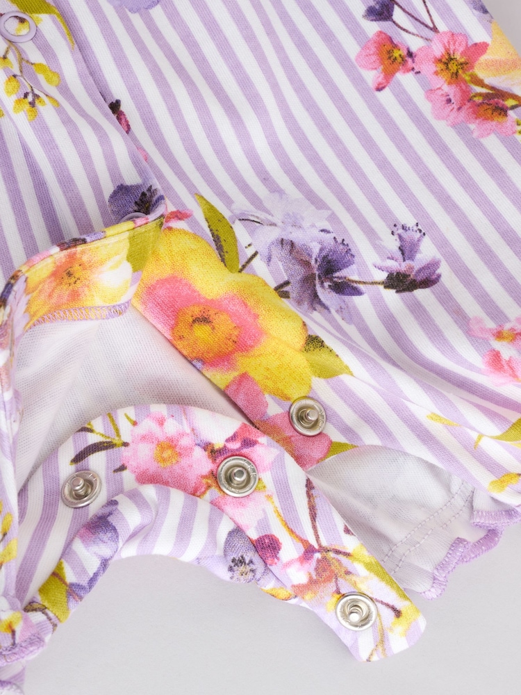 Buy Multi Bright Floral Print Baby 100% Cotton Rompers 3 Pack from Next ...