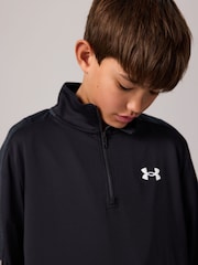 Under Armour Black Black Tech Utility Quarter Zip 100% Cotton T-Shirt - Image 4 of 7