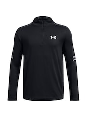 Under Armour Black Black Tech Utility Quarter Zip 100% Cotton T-Shirt - Image 6 of 7