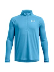 Under Armour Blue Youth Tech 2.0 1/2 Zip 100% Cotton Sweatshirt - Image 1 of 3