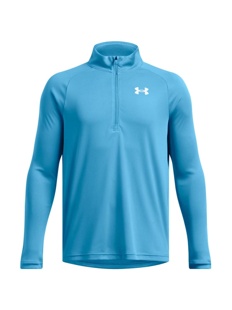 Under Armour Blue Youth Tech 2.0 1/2 Zip 100% Cotton Sweatshirt - Image 1 of 3