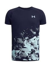 Under Armour Blue 100% Cotton Tech Graphic Short Sleeve T-Shirt - Image 1 of 2