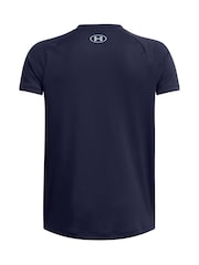 Under Armour Blue 100% Cotton Tech Graphic Short Sleeve T-Shirt - Image 2 of 2