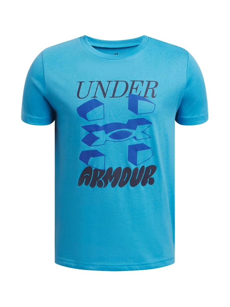 Under Armour Blue 100% Cotton Wordmark Logo Short Sleeve T-Shirt - Image 1 of 2