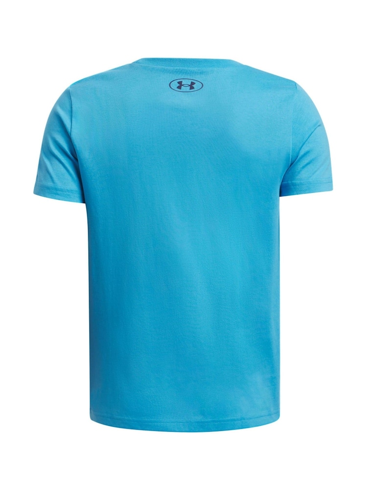 Under Armour Blue 100% Cotton Wordmark Logo Short Sleeve T-Shirt - Image 2 of 2