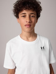 Under Armour White Sportstyle Short Sleeve T-Shirt - Image 3 of 6
