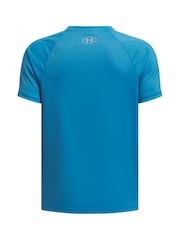 Under Armour Blue Tech Split Wordmark Short Sleeve 100% Cotton T-Shirt - Image 2 of 2