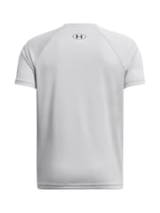 Under Armour Grey Tech Split Wordmark Short Sleeve 100% Cotton T-Shirt - Image 2 of 2