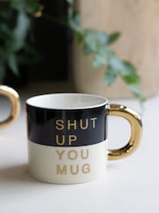 Rockett St George Black/Cream Quote Single Mug - Image 1 of 4