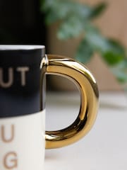 Rockett St George Black/Cream Quote Single Mug - Image 3 of 4