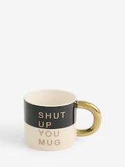 Rockett St George Black/Cream Quote Single Mug - Image 4 of 4