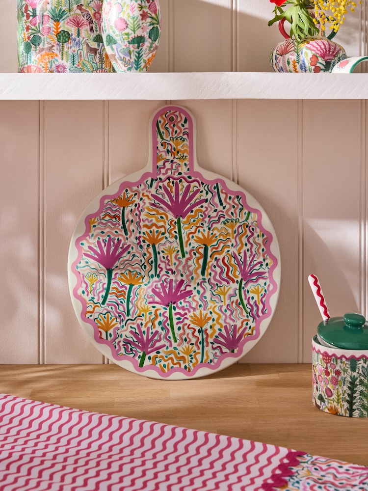 Lucy Tiffney Pink/Yellow Wiggle Platter Board - Image 1 of 5